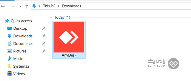 اجرای فایل AnyDesk.exe برای نصب انی دسک
