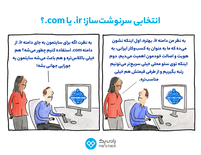 ir یا com کدام دامنه بهتر است؟ اینفوگرافیک انتخاب و خرید دامنه ir یا com